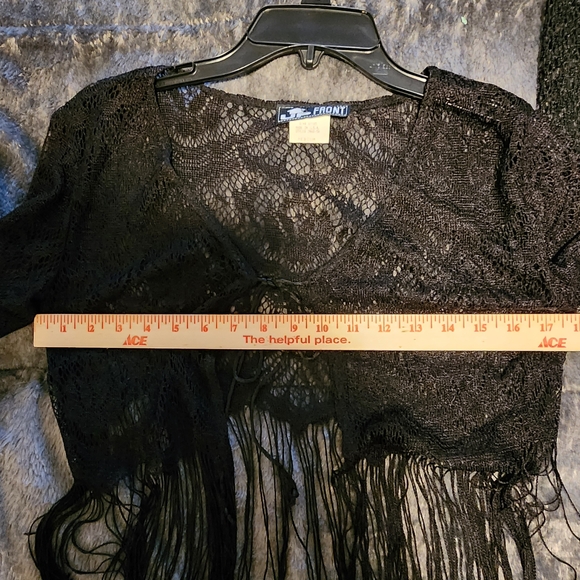 Black Lace Fringe Cardigan - Picture 4 of 5
